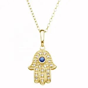PEISHANG Hamsa Hand Halskette Gold mit Zirkonia Diamanten Custom ized Custom Logo Silber Schmuck Sterling Silber Frieden
