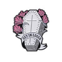 Badge en émail personnalisé sur le thème de l'horreur, en métal, motif squelette gothique, pour événements de club, cadeau promotionnel et souvenir d'Halloween