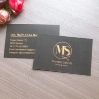 Tarjeta de Visita de Papel de Impresión Mate Gris con Logotipo de Lámina Dorada de Lujo de Tamaño Estándar Personalizado