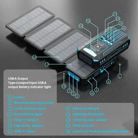Banque d'alimentation solaire transfrontalière à trois volets 20000 mAh, coque pliable, portable d'extérieur, grande capacité, sortie USB-A, alimentation mobile