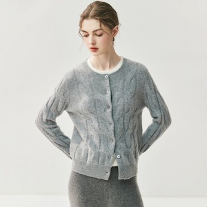 Vente directe d'usine, cardigan en cachemire pour femmes, tricot uni personnalisé, <span class=keywords><strong>pull</strong></span> à manches longues en cachemire, mélange <span class=keywords><strong>de</strong></span> laine, avec boutons - Product Image 2
