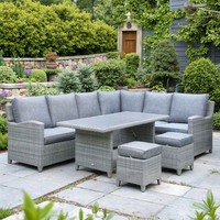 Moderne bequeme PE Rattan Sofa Wicker Outdoor Gartenmöbel Günstige Set für Courtyard Hotel Park oder Bauernhaus