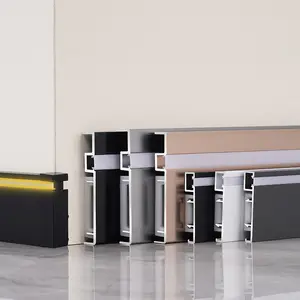 Hot Sale Metal Home Office Baseboard Led Skirting Board Aluminum Profiles Accessories