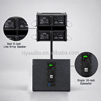 R206+RD-H18SA Ensemble de 2 enceintes actives de 500W+500W avec subwoofer de 18 pouces et enceintes passives de 6 pouces pour église, fête, club, banquet