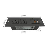 Hızlı Şarjlı Prizli Masaüstü Adaptörü, 2 ABD Prizi, 1 USB-C, 2 USB-A Girişi, 125V 12A, Masa Üstü Kullanım İçin Uygun