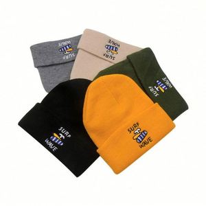 Custom Embroidered Logo Winter Beanie <b>Hat</b> Designer Kid Adult Fisherman Knit Cuffed Beanies - Product Image 1