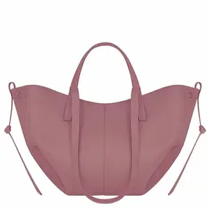 Fashion oem custom logo new stylish large capacity Shopping Tote Bags Women Handbags Genuine Leather Dumpling Camel Shoulder Bag