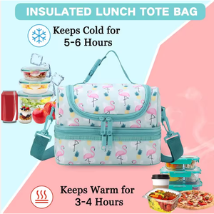 Sac à lunch isotherme durable pour enfants et adultes, fermeture éclair, doublure en PEVA, boîte isotherme écologique - Product Image 3