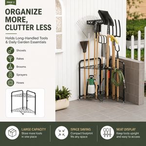 Organisateur d'outils <span class=keywords><strong>de</strong></span> jardin en métal en gros, étagère d'angle triangulaire en acier pour <span class=keywords><strong>garage</strong></span>, abri <span class=keywords><strong>de</strong></span> jardin, <span class=keywords><strong>rangement</strong></span> extérieur <span class=keywords><strong>gain</strong></span> <span class=keywords><strong>de</strong></span> <span class=keywords><strong>place</strong></span> - Product Image 3