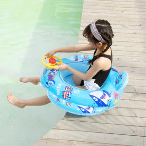 Bateau gonflable avec volant de dessin animé pour bébés et tout-petits de 0 à 24 mois, siège flottant pour piscine et parc aquatique - Product Image 4