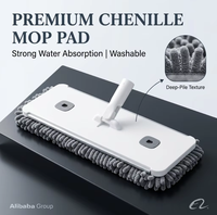 BNcompany Nuovo Design Mop Piatto XL da 45 cm con Raschietto Integrato, Strizzatura Automatica, Uso a Secco e Bagnato, Rotazione a 360°, Ecologico e Intelligente