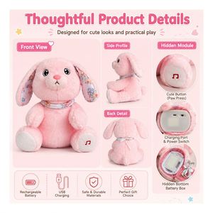 Juguete de Peluche de Conejo con Módulo Electrónico de Chat de Voz IA, Compañero de Sueño Suave para Niños, Proveedor Minorista, OEM de Fábrica - Product Image 2