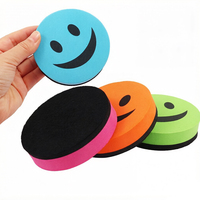 FOSKA – Lot de 12 effaceurs magnétiques ronds multicolores en EVA, motif visage mignon, pour tableau blanc, fournitures de bureau et scolaires pour enseignants