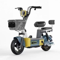 Bicicleta Eléctrica de Doble Asiento de Acero de Alto Carbono, 48V 350W 14 Pulgadas, Precio Económico, Largo Alcance, para Desplazamientos Familiares, Venta Directa de Fábrica