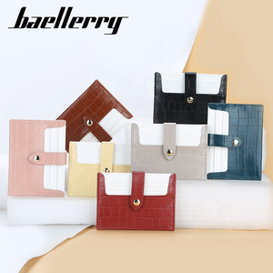 กระเป๋าใส่บัตร Baellerry สำหรับผู้หญิง แบบมินิ สีสันตัดกัน ทำจากหนัง PU  บางเฉียบ ใส่บัตรเครดิตได้ ปิดด้วยหัวเข็มขัด  กระเป๋าสตางค์แฟชั่น ขนาด 4 นิ้ว - Product Image 4