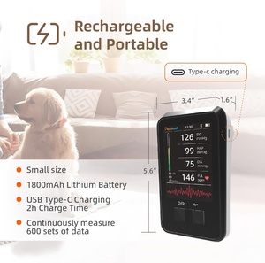 개 고양이를위한 Pepultech 충전식 3.5 인치 수의 혈압 모니터 정확한 1000 데이터 메모리 쉬운 사용 6 커프스 세트 - Product Image 5