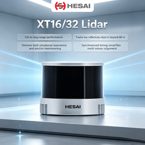 เซ็นเซอร์ LiDAR Hesai Pandar XT16 XT32 16/32 ช่องสัญญาณ ระยะ 120 เมตร มุมมอง 360 องศา °   เครื่องสแกนเลเซอร์แบบหมุนสำหรับการทำแผนที่ด้วยโดรน หุ่นยนต์ และรถ AGV - Product Image 2