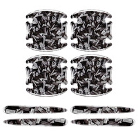 8PCS/SET Autocollants anti-rayures réutilisables pour poignées de porte de voiture, design sportif, avec protection en fibre de carbone, décoratifs pour peinture anti-rayures