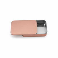 Boîte en métal à couvercle coulissant personnalisée en or rose pour bonbons, menthes, baume à lèvres, parfum solide, pilules, emballage de rangement