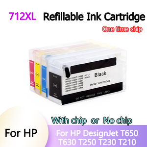 Cartucho de Tinta de Recarga HP712 HP712XL de 4 Colores/Juego con Chip o Sin Chip para Impresoras <span class=keywords><strong>HP</strong></span> <span class=keywords><strong>Designjet</strong></span> T210 T230 T250 <span class=keywords><strong>T630</strong></span> T650 - Product Image 1