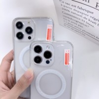 Coques de Téléphone Portable Magnétiques en Acrylique Transparent PC pour iPhone 11 12 13 14 15 16 Pro Max avec Charge Sans Fil