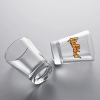 Presse à whisky en cristal transparent de haute qualité 1.7oz Mini Shot Glass avec des blancs de sublimation de jante dorée pour des tasses de vin Premium