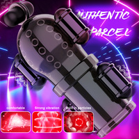 Appareil de masturbation féminine rechargeable par USB avec 4 moteurs vibrants et effets lumineux LED bleus