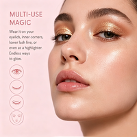 Fard à paupières liquide scintillant, marque privée, logo personnalisé, maquillage liquide pour les yeux à paillettes, longue tenue, anti-plis, fard à paupières multi-usages