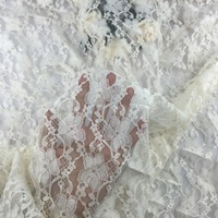 Tissu en dentelle de guipure jacquard durable à motif floral en gros pour robe de mariée en stock