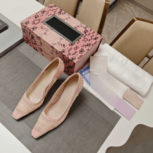 Zapatos de Tacón Alto Puntiagudos con Pliegues de Malla para Mujer Jimmy, Elegantes Tacones Altos Adecuados para Uso Diario en la Oficina y Ocasiones Formales - Product Image 1