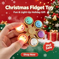 Lichtgevende Fidget Spinner Bun Toy, Press Glow Stress Relief Toy, Mini Steamer Dumpling Fidget, Origineel Kerstcadeau voor kinderen