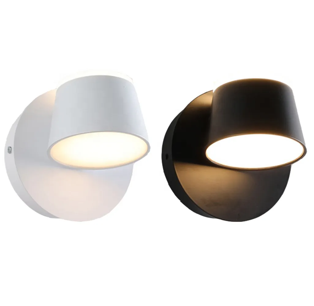 Modern LED Wall Sconces Set of 3000K-6000k Warm White Up and Down Wall Lamp with Plug in Cord Rotatable Bracket Light