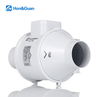 Ventilateur de gaine en ligne à flux mixte 3 pouces 75 mm compact à haute pression statique double vitesse IP44 pour projets résidentiels et commerciaux légers