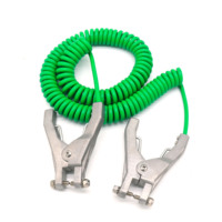 Pince de mise à la terre antistatique robuste à 2/3 broches avec câble en spirale