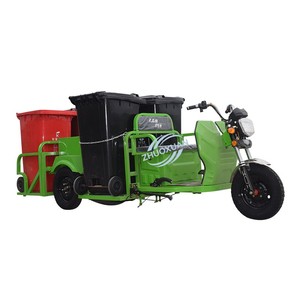 Triciclo Eléctrico de Saneamiento con Plataforma Plana y 4 Contenedores de Basura, Camión Recolector de Residuos de Tres Ruedas, Capacidad de Carga de 100-200 kg, Autonomía de 50-70 km - Product Image 5