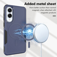 Coque magnétique antichoc antidérapante 2 en 1 pour téléphone portable pour Samsung Galaxy S25 Edge couverture arrière de charge sans fil