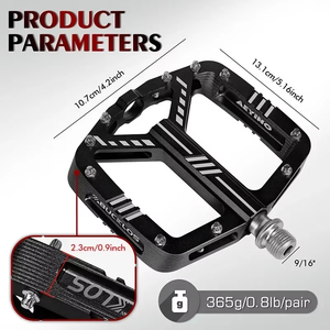 Pédales de vélo BUCKLOS scellées à 3 roulements, en alliage d'aluminium CNC, antidérapantes, pour <span class=keywords><strong>VTT</strong></span> et vélo de route, plateforme large, pièces de cyclisme - Product Image 2