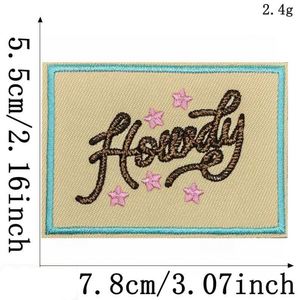 Patch brodé thermocollant Howdy Cowboy I love Dads Cowgirl pour la décoration de vêtements, chapeaux et sacs - Product Image 6