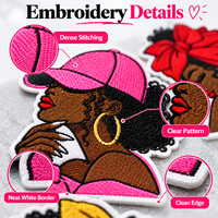Patchs brodés personnalisés pour femmes afro-américaines, appliques en tissu à thermocoller pour vêtements et vestes