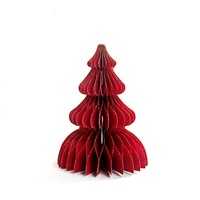 Guirlande de boules en nid d'abeille de Noël en pin de 30 cm, ensemble de décorations pour fête de Noël, ornements suspendus en papier nid d'abeille pour arbre de Noël