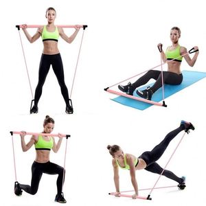 Barre de yoga et de Pilates portable avec bande de résistance, barre de tonification musculaire pour la maison, barre de fitness pour étirements, entraînement sportif, exercices corporels - Product Image 3