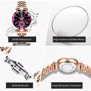 Montres à quartz de luxe pour femmes en acier inoxydable, étanches, couleur or rose, design professionnel, marque de mode, bijoux pour femmes - Product Image 6