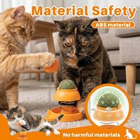 Jouet à ressort pour chat à ventouse murale, boule de catnip rotative, jouet autonome pour chaton, soulage l'ennui, protège les meubles pour l'intérieur