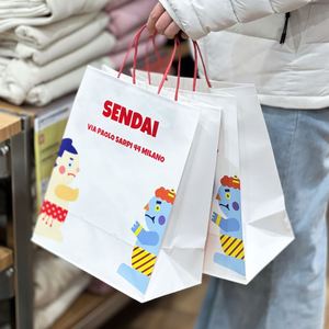 Custom Print Eco-Friendly <b>Biodegradable</b> Recyclable Kraft <b>Paper</b> Clothing Storage Gift Bags with Handles - Product Image 6