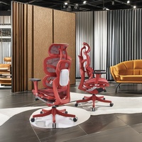 Chaise de bureau de direction haut de gamme de luxe moderne, design ergonomique en maille, pivotante, dossier haut, appui-tête 3D réglable, robuste