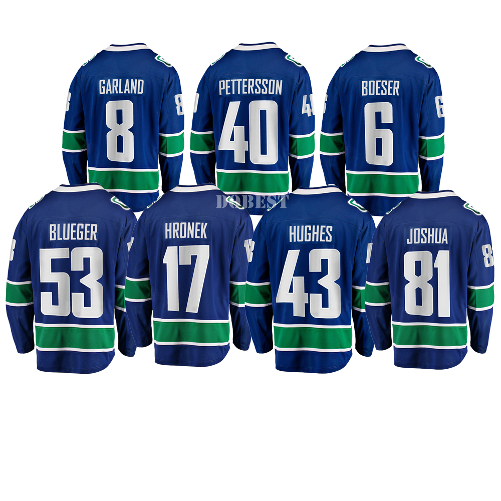 Custom Vancouver Canucks Jersey Stitched Embroidered