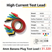 4mm Safety Male to Male Banana Plug Test Lead High Quality Brass Nickel Plated Test Cable for Multimeter Electronic Testing