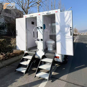 Remorque de toilettes mobiles de luxe à 2 postes pour salons professionnels en extérieur – Salle de bain mobile haut de gamme pour professionnels – Meilleur <span class=keywords><strong>prix</strong></span> - Product Image 1