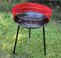Petit barbecue au charbon de bois portable, design triangulaire rouge, fer, écologique, réglable, barbecue extérieur au charbon de bois
