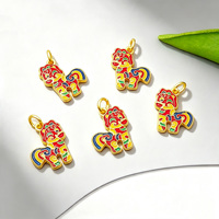 Pendentifs Breloques Cheval du Zodiaque en Alliage de Zinc Plaqué Or 18K, Style Ethnique, pour Bracelets DIY, Porte-clés et Apprêts de Bijoux